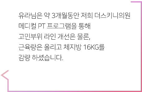 체지방 16kg을 감량하였습니다